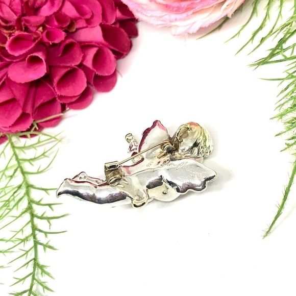 VINTAGE⚜️Sterling Artisan SAM PHILIPE Cherub Pin - Picture 7 of 14